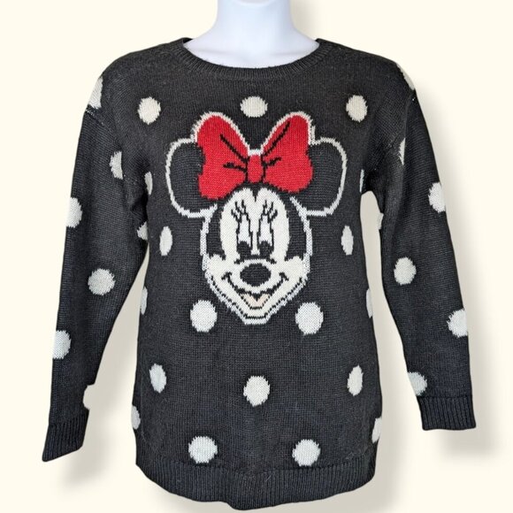 Disney x Divided Minnie Mouse Polka Dot Knit Sweater - Picture 1 of 7
